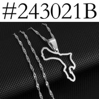 Anniyo Outline Bonaire Map Pendant Necklaces Netherlands Antilles Jewelry #243021