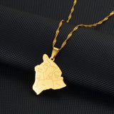 Anniyo Hawaii Map With City Name Pendant Necklaces Hawaiian Jewelry #256621