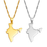 Anniyo India Map Pendant Necklaces Silver Color/Gold Color Charms Indian Jewelry @172421