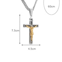 Stainless Steel Crucifix Jesus Cross Necklace Pendant Multilayer Jesus Christ Crucifix Necklaces with 24'' Chain Top Quality