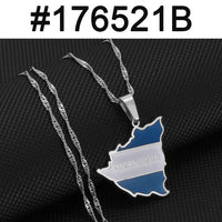 Anniyoc Nicaragua Map Flag Pendant Necklaces for Women Gold Color Charm Nicaraguans Maps Jewelry Patriotic s #176521