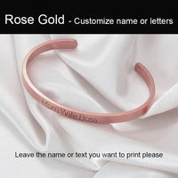 Anniyo Personalized Name Cuff Bracelets Cuff Bangles Women Girls Jewelry Customize Print Letter #112021