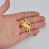 Anniyo Africa Map and Queen Head Pendant Necklace Women Traditional Cultural Ornaments Holiday Wedding Party Items @@128316