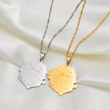 Anniyo Sierra Leone Map and City Pendant Necklaces Gold Silver Color Jewelry For Women Men African Maps Jewellery  #235621