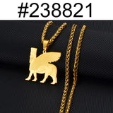 Anniyo Ashur Pendant Necklaces for Women Men Lama,Lamma,Lamassu is an Assyrian Protective Deity Jewelry #238821