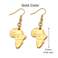 Anniyo Africa Map Earrings for Women Girl Congo Sudan Egypt Ethiopian Nigeria Jewelry  #002306
