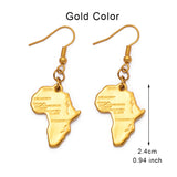 Anniyo Africa Map Earrings for Women Girl Congo Sudan Egypt Ethiopian Nigeria Jewelry  #002306