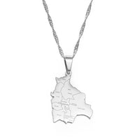 Anniyoc Bolivia Map Country Cities Name Pendant Necklaces for Women Gold Color Bolivians Maps Jewelry Patriotic  #174221