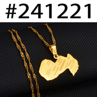 Anniyo Paraguay Map Pendant Necklaces for Women Men Jewelry Paraguayan #241221