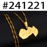 Anniyo Paraguay Map Pendant Necklaces for Women Men Jewelry Paraguayan #241221