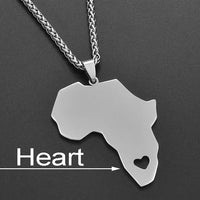 Anniyo Africa Map 5cm Pendant Necklaces Women Men Trendy Silver Color/Gold Color African Maps Jewelry Ethiopian  #113721