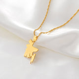 Anniyo Map of Bangladesh Pendant Necklaces Gold Color for Women Girls Stainless Steel Bangladeshi Maps Chains Bengali #154521