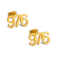 Anniyo (1.5cm wide and small size) France Mayotte Mamoudzou 976 Number Stud Earrings Jewelry @214821