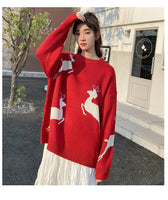 Christmas Sweater Women Autumn Winter Korean Loose Pullover Deer Sweater Men and Woman Oversized Sweaters Couples