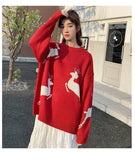 Christmas Sweater Women Autumn Winter Korean Loose Pullover Deer Sweater Men and Woman Oversized Sweaters Couples