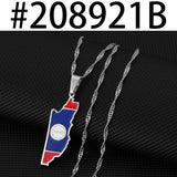 Anniyoc Belize Map Flag Pendant Necklaces Women Girls Charm Belize's Maps Jewelry #208921