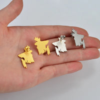 Anniyo 2.8CM Bangladesh Map Stud Earrings Gold Color/Silver Color Stainless Steel Bangladeshi Maps Bengali #232321