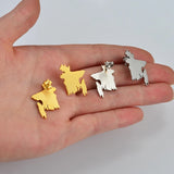 Anniyo 2.8CM Bangladesh Map Stud Earrings Gold Color/Silver Color Stainless Steel Bangladeshi Maps Bengali #232321
