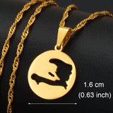 Anniyo Haiti Maps Pendant Necklaces for Men Women Girls Haitian Map Jewelry @133821
