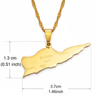 Anniyo Map of ST. CROIX Pendants Necklace Chains for Women Girls Saint Croix Jewelry Maps @136021