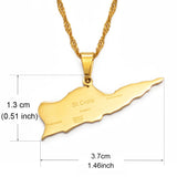 Anniyo Map of ST. CROIX Pendants Necklace Chains for Women Girls Saint Croix Jewelry Maps @136021