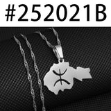 Anniyo Africa Map Berbers Pendant Necklaces African Berber Jewelry for Amazigh Women Men @252021