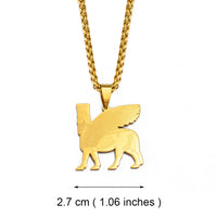 Anniyo Ashur Pendant Necklaces for Women Men Lama,Lamma,Lamassu is an Assyrian Protective Deity Jewelry #238821