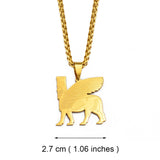 Anniyo Ashur Pendant Necklaces for Women Men Lama,Lamma,Lamassu is an Assyrian Protective Deity Jewelry #238821
