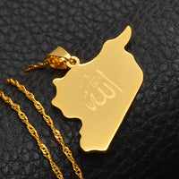 Anniyo Syria Map With Allah Pendant Necklaces for Women Girls Syrians Jewelry @020121
