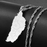 Anniyo Dominica Map City Name Pendant Chain Necklaces for Women Girls Dominica Maps Stainless Steel Jewelry #075121