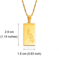 Anniyo Philippines Map Pendant Necklaces for Women Girls,Country Maps Pilipinas Jewelry #231921