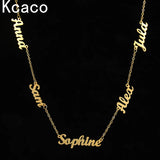 Custom Multiple Personalized Name Necklaces Jewelry Chain Pendant Name Gold Color Necklace for Women Men Stainless Steel Gifts