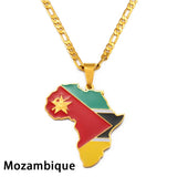 Anniyo 3.8CM Hip-hop Africa Map Pendant Necklace Jewelry Ghana Nigeria Congo Sudan Somalia Uganda Zimbabwe Zambia Liberia#207921