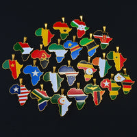 Anniyo 3.8CM Hip-hop Africa Map Pendant Necklace Jewelry Ghana Nigeria Congo Sudan Somalia Uganda Zimbabwe Zambia Liberia#207921