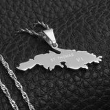 Anniyo St Thomas V I Charm Pendant Necklaces Saint Thomas Island Map Jewelry @020421
