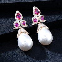 GODKI Trendy Pearl Indian Kundan Earring For Women Wedding Party African Dubai Bridal Jewelry boucle d'oreille femme Gift
