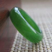 Genuine Green Hetian Jade Ring Natural Stone Men Women Emerald Jadeite Rings Jewelry Accessories For Girlfriend Mom Gifts