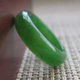 Genuine Green Hetian Jade Ring Natural Stone Men Women Emerald Jadeite Rings Jewelry Accessories For Girlfriend Mom Gifts