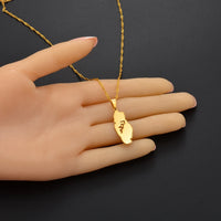 Anniyo Qatar Country Map Pendant Necklaces for Women Girl Qatari Jewelry  #030021