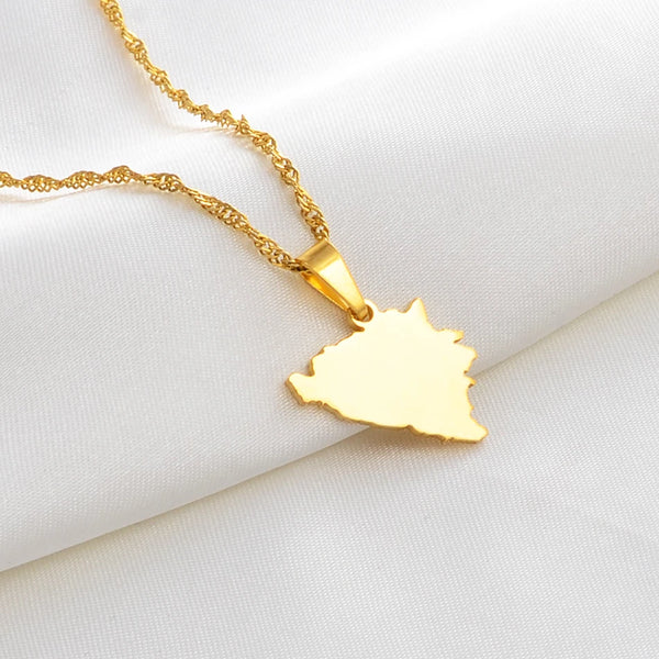 Anniyo 1.8CM Small Size Bosnia and Herzegovina Map Pendant Necklaces Women Girls Charm Bosna Hercegovina Maps Jewelry #147021
