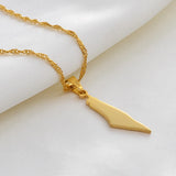 Anniyo Israel Map Pendant Necklaces Women Girls Silver Color/Gold Color Jewelry #147721