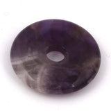 Natural Healing Amethyst Crystal Lapis Lazuli Labradorite Stone 30mm Donut Beads Reiki Chakra Pendant Fit Necklace Jewelry DIY