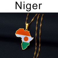 Anniyo 3CM Hip-hop Africa Map Pendant Necklace Jewelry Eritrea,Gambia,Guinea,Congo,Tunisia,Benin,Libay,Namibia,Chad,Botswana