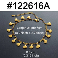 Anniyo Charm Anklet of Butterfly Dolphin Stone Shell Cross Heart fish Foot Chain Gold Color Jewelry Wedding Party Anklet #122616