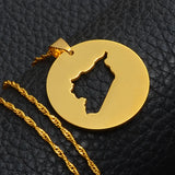 Anniyo 3CM Round Syria Map Necklaces for Women Charms Pendant Syrians Jewelry Middle East  @016021