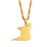 Anniyo (3.5cm Big) Trinidad & Tobago Map City Name Pendant Necklace For Women Men Gold Color Trendy Ethnic Jewelry @119421