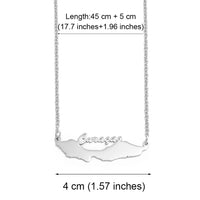 Anniyo 4CM Stainless Steel Curacao Map Pendant and Necklaces Gold Color/Silver Color Charm Jewellery for Women Girls @230621