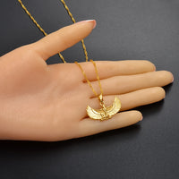 Anniyo Fab Egyptian Goddess Necklace Silver Color/Gold Color Wing Chains Ankh Bib Wicca Pagan Jewelry Egypt Religion #220206