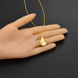 Anniyo 2.3CM Silver Color/Gold Color Map of the Barbados Island Pendant Necklaces Heart Barbados Maps Jewelry #122521