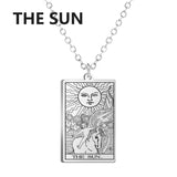 Dawapara Tarot Cards Necklace Women Stainless Steel Necklace Wealth Amulet Classic Tarot Major Arcana Divination Charm Jewelry